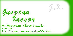 gusztav kacsor business card